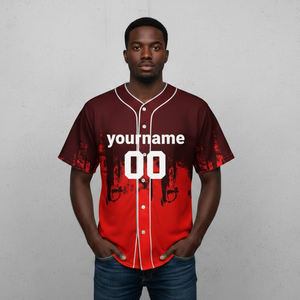 Camiseta de Béisbol OEM Ligera, Transpirable, Antibacteriana, de Manga Corta, Estampada, para Adultos, Talla Grande, con Logotipo Personalizado Sublimado, para Hombre - Product Image 4