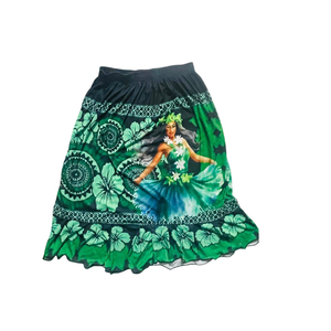 Latest Fashion Women's Casual <b>Skirt</b> Hawaiian Islander Guam Micronesia 100% Polyester Fabric Embroidered Ankle-Length Satin <b>Beach</b> - Product Image 2