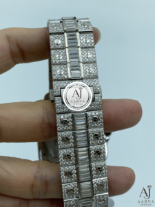 AARVA JEWELS หรูหรา มิโยตะ สแควร์ ไดมอนด์นาฬิกาสแตนเลสสตีล อนาล็อก ควอตซ์ ผู้หญิง 30 มม. คริสตัลแซฟไฟร์ 20 มม. ตัวล็อคแบบพับได้ - Product Image 5