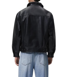 เสื้อแจ็คเก็ตหนัง PU แบบยูนิเซ็กซ์ แขนยาว ใส่ได้ทุกฤดู สีดำ สไตล์มอเตอร์ไซค์ - Product Image 4