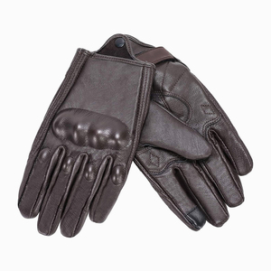 Guantes de Motocicleta de Cuero Marrón Vintage, con Pantalla Táctil, Térmicos y de Protección - Product Image 5