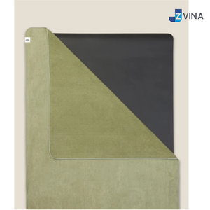 Tapis de yoga rectangulaire en suède antidérapant avec grip personnalisé en silicone vert universel pour la maison, la salle de sport et le Pilates - Product Image 3