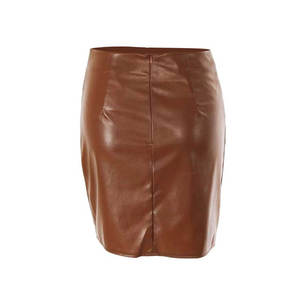 New Arrival Satin Skirt Womens A Line Pleated Satin High Waist Zipper <b>Mini</b> Short Skirt Vintage High Waist Genuine Leather Sheeps - Product Image 2