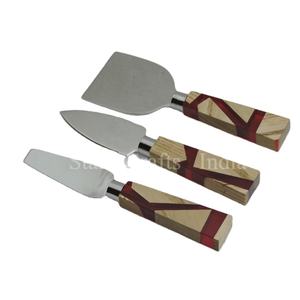 Juego de 3 piezas de cuchillos de queso de acero inoxidable y resina Juego de cubiertos de alta calidad de acero inoxidable Juego de cubiertos Cuchillo - Product Image 1