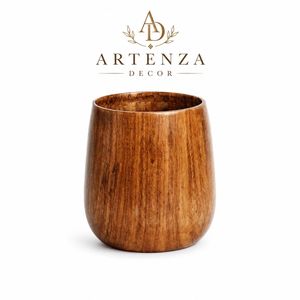 Jarra de Cerveza Vikinga de Madera Ecológica Hecha a Mano Artenza Decor, Taza Tallada en Oro para Regalo de Fiesta - Product Image 2
