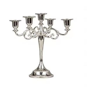 Candelabro de Metal Gris Envejecido de 5 Brazos, Candelabro Alto Rústico con Ramas, Portavelas Cónicas, Centro de Mesa para Decoración de Mesa de Estilo Rústico - Product Image 5