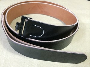 Ceinture en cuir de vachette noir, boucle ardillon rectangulaire argentée, moulage monobloc durable, style décontracté - Product Image 5