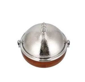 Tajine en acier inoxydable de style marocain avec base en bois, plat de service isotherme pour la restauration hôtelière et la maison - Product Image 6
