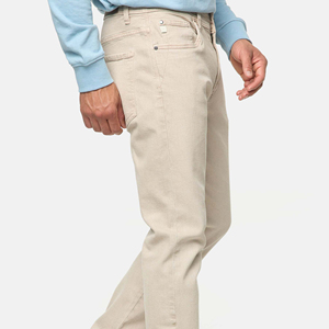 Jean en denim beige pour homme, coupe droite, style décontracté |   Pantalons streetwear vintage délavés |   Façade respirante | - Product Image 3