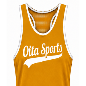 Golden Yellow <b>White</b> Swim <b>Tank</b> <b>Top</b> Sleeveless Racerback Lightweight Quick Dry Breathable Training Performance Athletic Swimwear - Product Image 6
