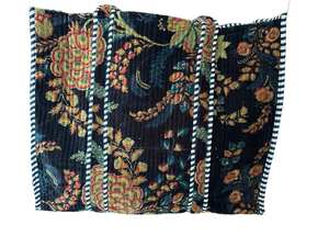 Bolsa de Terciopelo Estampada, Bolsa Acolchada con Estampado Indio, Bolsa de Compras Sostenible - Product Image 2