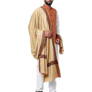 Châle en laine pour homme, élégant, double face, chaud pour l'hiver, en pure laine, châle traditionnel musulman pour homme, haute qualité OEM - Product Image 1