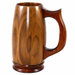 Jarra de Cerveza de Madera Hecha a Mano con Asa, Vaso Ecológico de Madera Estilo Barril Vintage para Fiestas y Accesorios de Bar - Product Image 2