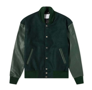 Veste universitaire en laine pour homme du fabricant, élégante, avec manches en cuir, logo personnalisé, veste d'hiver - Product Image 1