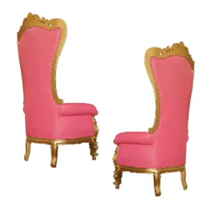 Sillón Estilo Victoriano Tapizado en Rosa con Estructura Dorada, Sofá de Jardín de Una Plaza para Exteriores - Product Image 4