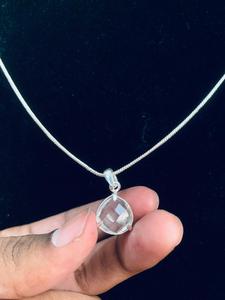 German Silver Smooth Snake Chain with <b>Crystal</b> Necklace <b>Top</b> Quality Best price Handcraft Wholesale Gemstone - Product Image 1