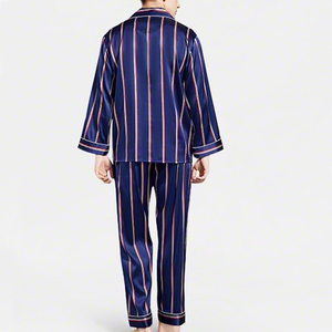 Conjunto de Pijama de Dos Piezas de Satén de Seda para Hombre, Diseño de Lujo 2026, con Logotipo Personalizado, Ropa de Dormir Transpirable para Verano - Product Image 6