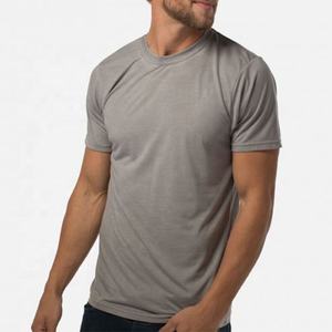 Camisetas personalizadas ajustadas de gimnasio para hombre, de secado rápido, tejido de bambú orgánico, cómodo escote redondo, ropa de calle, nuevo diseño en blanco - Product Image 4