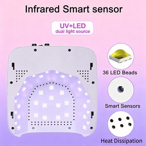 Lampe à ongles UV LED 72W avec capteur tactile, durcissement automatique 120s, séchage rapide, corps en plastique, prise US - Product Image 4