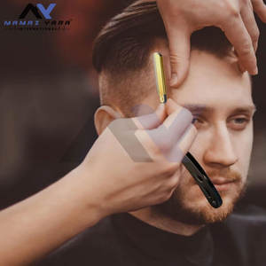 Kit de rasoir de barbier turc à lame unique avec logo personnalisé, pochette de voyage professionnelle, acier inoxydable noir et or, rasoir personnalisé avec logo - Product Image 3