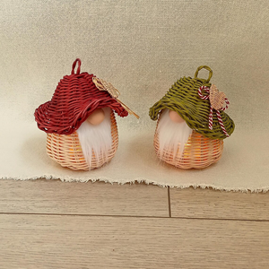 Handwoven <b>Rattan</b> Holiday Figurine / Decorative <b>Lantern</b> for Indoor & Outdoor Use - Product Image 2