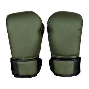 Guantes de Boxeo de Cuero Verde para Adultos, Equipo de Entrenamiento de Artes Marciales con Correa de Muñeca Ajustable de Velcro - Product Image 4