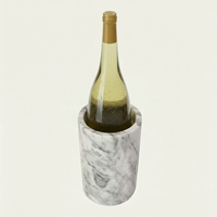 Refroidisseur de bouteilles en marbre blanc U F INTERNATIONAL WMC-37, design écologique pour une rétention de la glace, idéal pour la décoration de table moderne et les fêtes, pour le vin