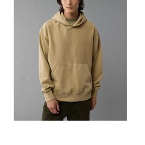 เสื้อสเวตเตอร์มีฮู้ดแบบสวมหัวสำหรับผู้ชายเสื้อสเวตเชิ้ตผ้าวูลซับในทรงหลวมสีพื้นซักสำหรับฤดูใบไม้ร่วง - Product Image 2