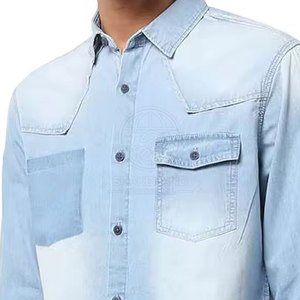 Chemise en jean pour homme de qualité supérieure, élégante, décontractée, boutonnée, confortable, pour un usage quotidien et tendance - Product Image 4