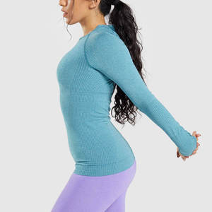 Chemise de compression pour femmes de haute qualité, OEM ODM, extensible dans quatre directions, contrôle de l'humidité, vêtements de sport, fabrication sur mesure - Product Image 6