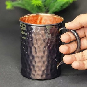Juego de Tazas de Café de Cobre Martillado, Vajilla Metálica Vintage, Diseño Duradero para Café y Té - Product Image 6