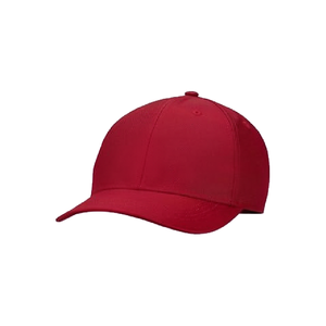 Red 6-Panel <b>Baseball</b> <b>Cap</b> Unisex Cotton Solid Color Fitted Casual Hat for Adults - Product Image 1