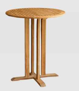 Table de bistrot ronde haute en teck, mobilier d'extérieur, écologique, usage commercial - Product Image 5