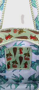 Sac fourre-tout bohème en toile à motifs floraux, ouvert en dessus, pour le shopping toutes saisons - Product Image 3