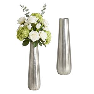 Jarrón Decorativo de Metal Geométrico Plateado de Estilo Moderno para Decoración de Mesa, Directo de Fábrica - Product Image 2