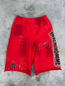 Shorts longs pour homme personnalisés, unis, décontractés, effet délavé soleil, en tissu éponge 100% coton, 360g, grammage lourd, taille mi-haute, taille élastique, imprimés sérigraphiés - Product Image 3