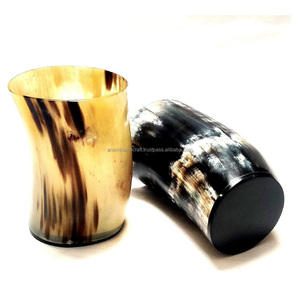 Personnalisé exquis Vintage ours boire Koi tasse fabriqués à la main en corne naturelle courte Antique sculpté Animal Style parfait affaires - Product Image 1