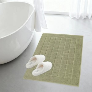 Green Rectangle Bath <b>Mats</b> <b>Set</b> of 2 Cotton Tufted Non-Slip Rubber Backing Classic Geometric Pattern Home Use - Product Image 6