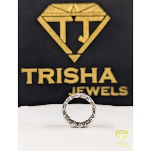 Anillo de banda de hip hop con diamantes de moissanita VVS, plata de ley 925, estilo Iced Out, joyería de lujo de Trisha Jewels - Product Image 5