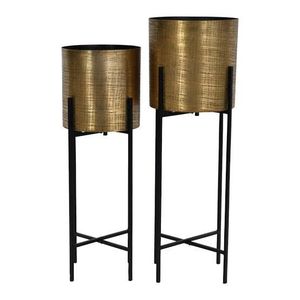 Modern Gold Metal <b>Plant</b> Stand Planter Set Indoor Decorative Flower Pots with Iron <b>Frame</b> - Product Image 3