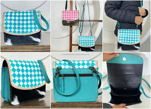 Sac à main pour femme de marque, nouveau modèle 2026, sac à main personnalisé, artisanal, en cuir de vache, sac bandoulière avec rabat à carreaux, style western - Product Image 3