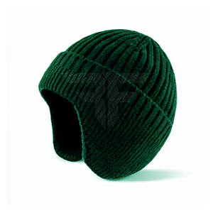 Unisex Thick Knitted Wool Blend Waterproof Breathable Pullover Beanie 3D Embroidery Winter Outdoor Warm Ear Protection for Beach - Product Image 1