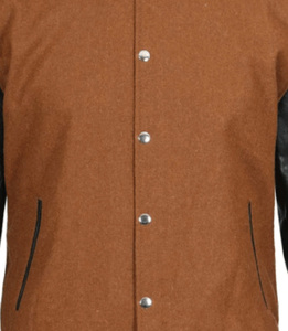 Veste universitaire en laine tricotée sur mesure pour l'hiver avec manches en cuir, broderie, design d'équipement d'équipe - Product Image 4