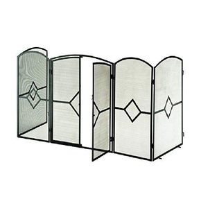 Nueva llegada: Pantalla protectora para chimenea de hierro forjado con marco de metal, panel único, pequeña y plana, con protector contra chispas. - Product Image 4