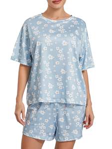 Conjunto de Camiseta y Pantalones Cortos para Mujer con Logotipo Personalizado, Tejido de Algodón, Estilo Urbano, Corte Regular, Decoración con Estampado Personalizado - Product Image 2