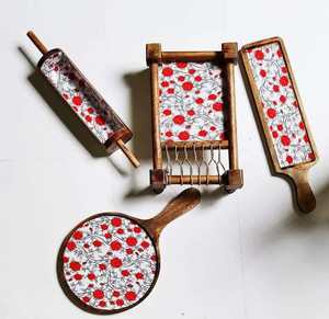 Plateaux de service en bois à motifs végétaux Art Déco, élégants et haut de gamme, pour tables de mariage - Plateau décoratif multifonctionnel - Product Image 2