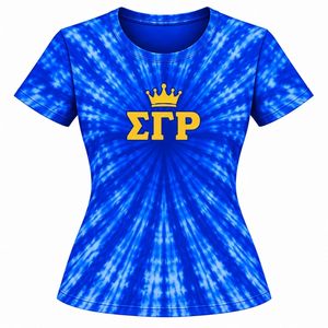 Camiseta Tie Dye Personalizada para Mujer, Corte Holgado Informal, Manga Corta, Estampada, Suave y Cómoda, Colección de Moda - Product Image 1