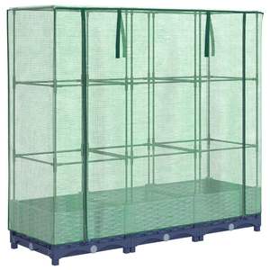 Lit de culture surélevé bleu-gris en polypropylène et polyéthylène, de taille moyenne, en fer, pour serres et jardins - Product Image 2