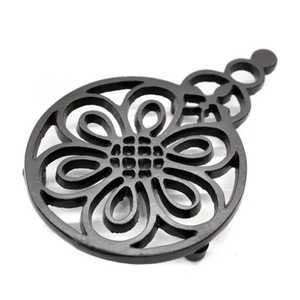 Rustic Silver Cast Iron Leaves <b>Trivet</b> Cluster Hollow Metal Hot Pad Heat Resistant Kitchen Counter Pot Coaster Holder Mat - Product Image 5