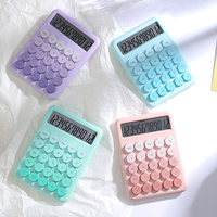 Calculatrice 12 bits colorée en gros mignon clavier mécanique silencieux apprendre bureau calculatrice de logo personnalisé
